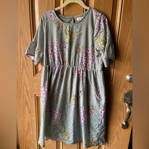 Roolee green floral dress size medium